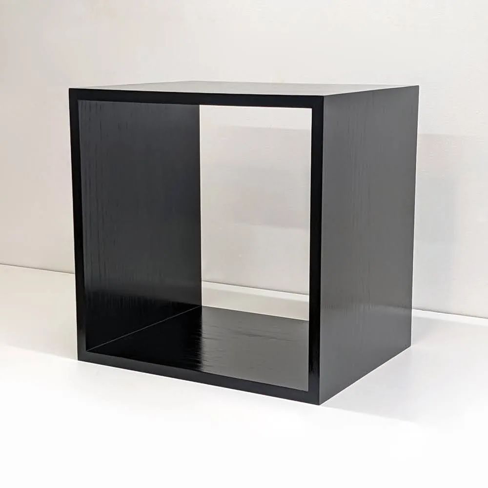 December 5th, 2022: Stained black white oak stackable storage box! Part of a 3 piece set of varying sizes and colors.
